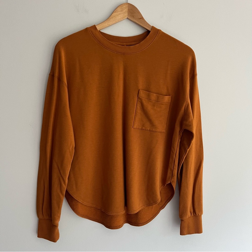 Lou & Grey Orange Long Sleeve Sweatshirt size Small